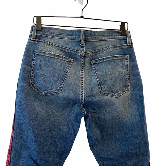 Current/Elliott Womens High Waist Stripe Skinny Jeans Pockets Stretch Denim 28 - Picture 6 of 9